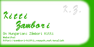kitti zambori business card
